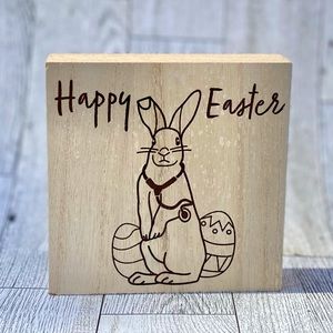 Easter bunny nurse and medical decor happy Easter wood block 4x4 holiday office